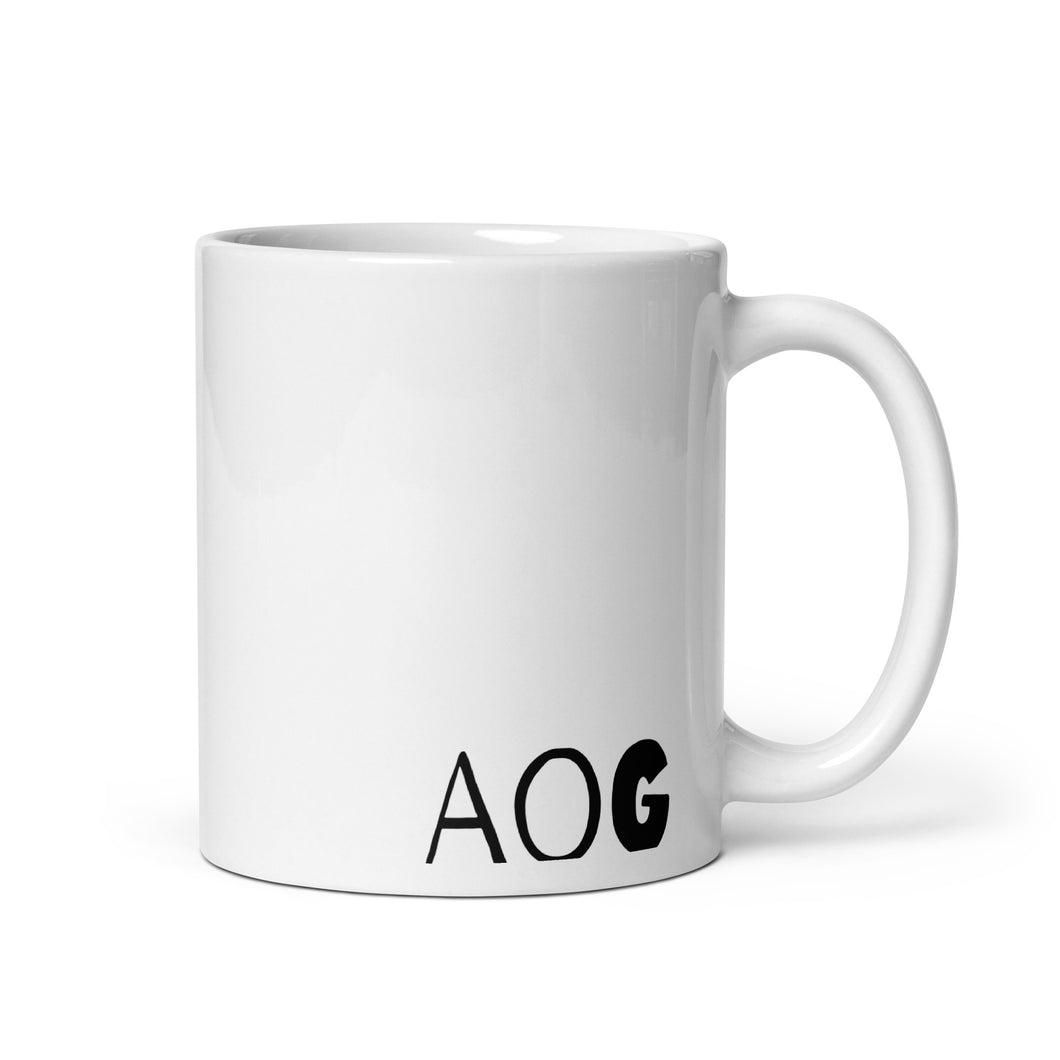 White glossy mug